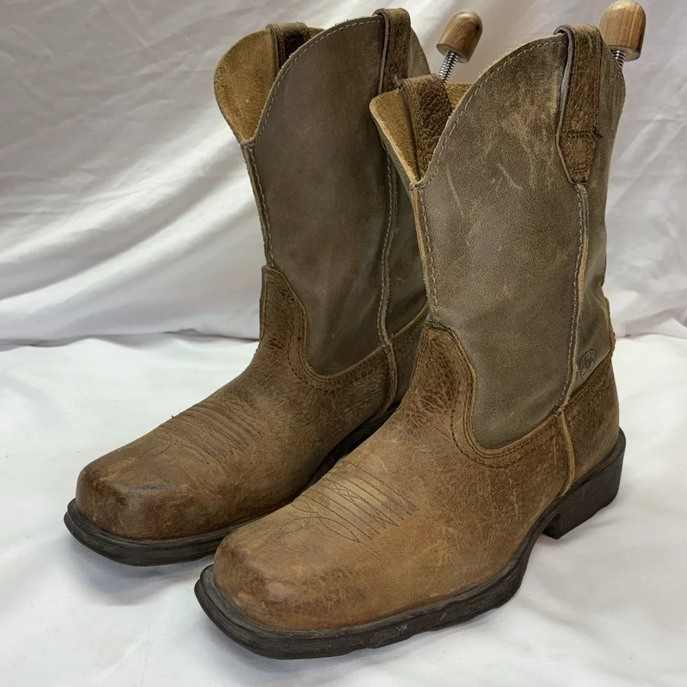 Ariat Rambler Brown Leather Western Boots Cowboy Men's Size 8 D